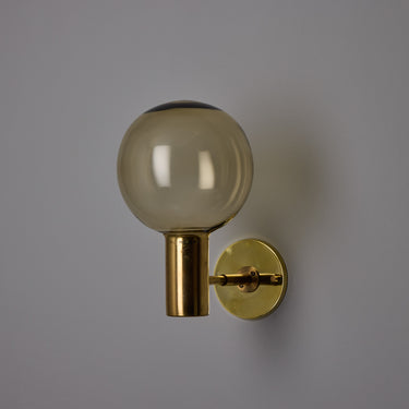V3531 1960s Hans Agne Jakobsson V149 Glass Brass Wall Lamp for Markaryd Two Enlighten