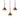 1960s Glass and Copper Pendant Attributed to Stilnovo Three copper pendant lights on a white background for Two Enlighten