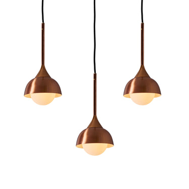 1960s Glass and Copper Pendant Attributed to Stilnovo
