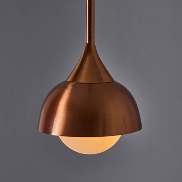 1960s Glass and Copper Pendant Attributed to Stilnovo