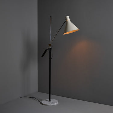 V3550 1950s Italian Articulating Floor Lamp Attributed to Arredoluce for Two Enlighten