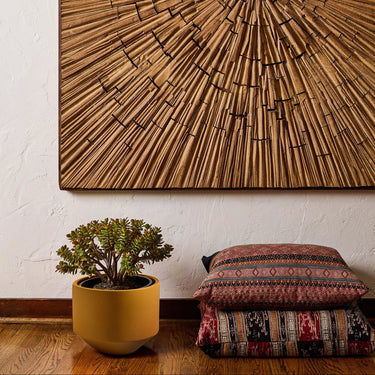 V3552 1970s Gainey Mustard Ceramic Planter Lifestyle.jpg