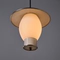 Pendant light with mesh design on a gray background