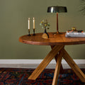 elm chapo sfax table with candles and vases and vintage lamp