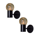 pair of sarfatti seguso glass black wall sconces