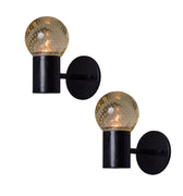 pair of sarfatti seguso glass black wall sconces