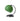 Green desk lamp with curved arm on a white background