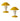 Two yellow and white mushroom-shaped lamps on a white background made by joseph hurka 1940s