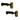 Pair of black and gold door handles on a white background