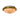 Ceiling light fixture with gold rim and white interior on a white background