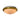 Ceiling light fixture with gold rim and white interior on a white background