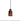 A single pendant light with a dark metal shade featuring a textured finish, a ring of orange cutouts, and an orange interior, suspended by a black cord from a black ceiling canopy against a white background.