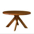 Chapo Sfax Elm Wooden round table with a unique base design on a white background