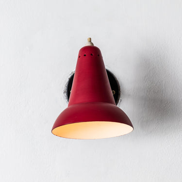 1950s Italian Red Articulating Sconces Attributed to Gino Sarfatti