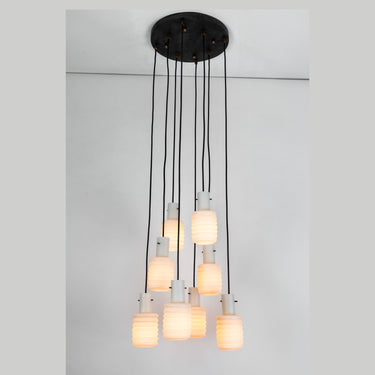 1950s Italian 8-Shade Cascading Chandelier Attributed to Arredoluce