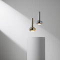 Vilhelm Lauritzen 'VL 56' Pendant for Louis Poulsen Two Enlighten chrome and brass pendants
