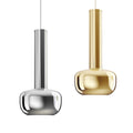 VL56 pendant for louis poulsen chrome and brass models on white background