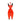 Red devil Girard doll from vitra with black horns and tail on a white background