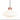 Pendant light with white shade and copper accent on a white background