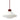 milk glass pendant with oxide red cap and cord
