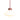 Pendant light with a white shade and oxblood red fixture on a white background