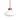 White pendant light with a dark red fixture on a white background