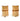 Pair of wooden bookends with gold accents on a white background