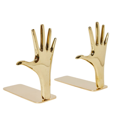 Pair of Large Carl Auböck Model #4219 'Hands' Brass Bookends