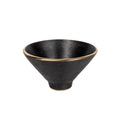 patinated brass small bowl with brass rim on a white background by carl auböck
