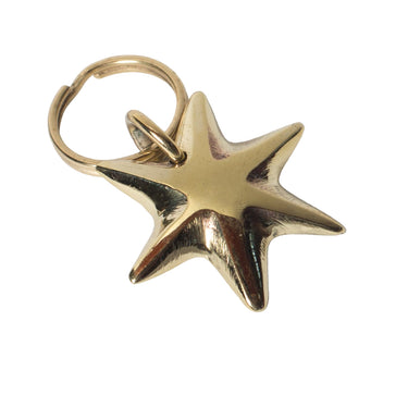 Gold star-shaped keyring on a light gray background