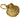 Gold scallop shell keychain on a white background