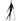 Black abstract sculpture with gold base on a white background