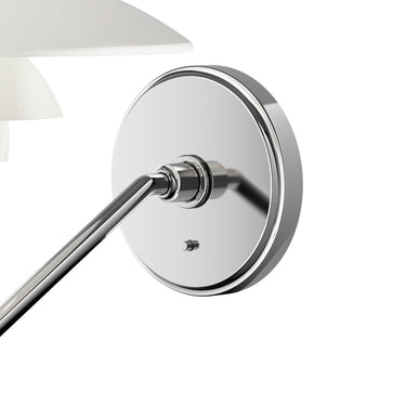 Poul Henningsen 'PH 3-2' Opal Glass and Chrome Wall Lamp for Louis Poulsen two enlighten mount detail 
