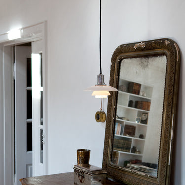 PH 2/1 opal glass pendant louis poulsen poul henningsen two enlighten chrome dresser bedroom 