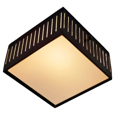 1960s Stilux Perforated Metal & Glass Ceiling Lamp In The Manner of Bruno Gatta two enligh
