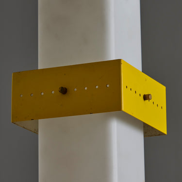 V3424 1950s Stilnovo Yellow Painted Metal Opaline Glass Suspension Lamp Two Enlighten 15.j