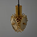 V3392 1960s Sculptural Brass Pendant Lamp by Armatur Hantverk Tibro, Sweden Two Enlighten 