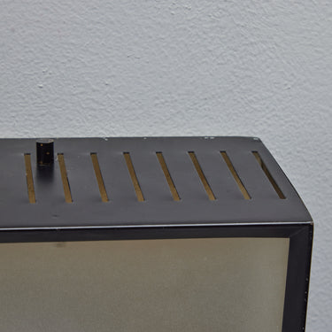 1960s Stilux Perforated Metal & Glass Ceiling Lamp In The Manner of Bruno Gatta two enligh
