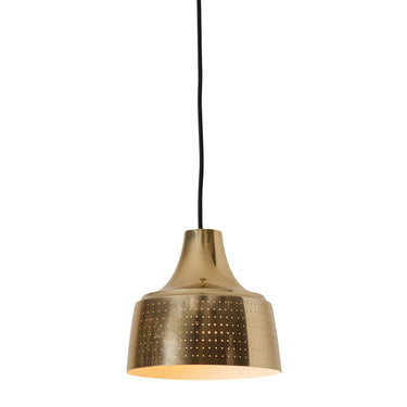 1950s Finnish Perforated Brass Pendant In The Manner of Paavo Tynell Two Enlighten 1.jpg