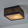 1960s Stilux Perforated Metal & Glass Ceiling Lamp In The Manner of Bruno Gatta two enligh