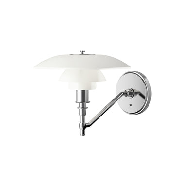 Poul Henningsen 'PH 3-2' Opal Glass and Chrome Wall Lamp for Louis Poulsen two enlighten hero packshot 