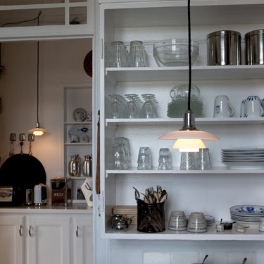 PH 2/1 opal glass pendant louis poulsen poul henningsen two enlighten chrome kitchen dining 