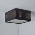 1960s Stilux Perforated Metal & Glass Ceiling Lamp In The Manner of Bruno Gatta two enligh