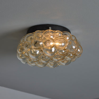 V3432 Petite 1960s Helena Tynell Amber Bubble Glass Flush Mount for Limburg 13.jpg