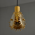 V3392 1960s Sculptural Brass Pendant Lamp by Armatur Hantverk Tibro, Sweden Two Enlighten 