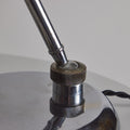 V3413 Pair of 1940s Giovanni Michelucci Chrome Ministerial Table Lamps for Lariolux Two En