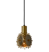 V3392 1960s Sculptural Brass Pendant Lamp by Armatur Hantverk Tibro, Sweden Two Enlighten 