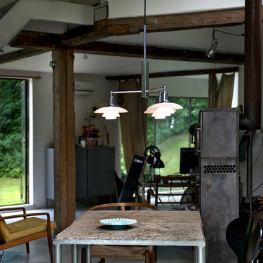 PH 2/1 stem fitting chandelier POul Henningsen Louis Poulsen dining room workspace Two Enlighten 