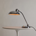 V3413 Pair of 1940s Giovanni Michelucci Chrome Ministerial Table Lamps for Lariolux Two En