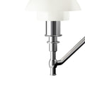 Poul Henningsen 'PH 3-2' Opal Glass and Chrome Wall Lamp for Louis Poulsen two enlighten lit detail 